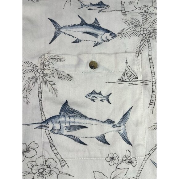 Hook & Tackle Outfitters Button Down Hawaiian Fishing Shirt Marlin, Tuna, - Picture 2 of 6
